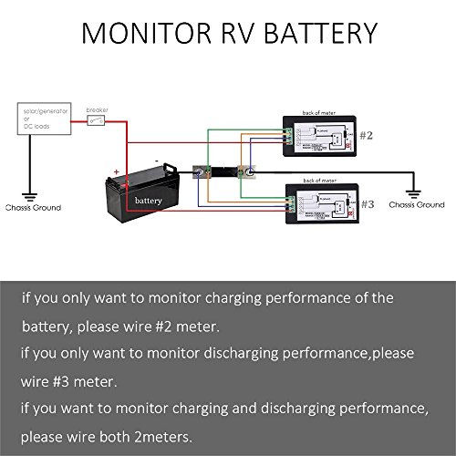 MICTUNING DC 6.5,100 V 100 A pantalla digital LCD voltímetro amperímetro multímetro Volt medidor de vatios de potencia de energía Azul con 100 A,75mv Shunt