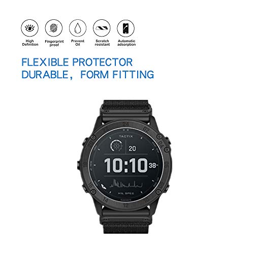 Mihence Protector de pantalla compatible con Garmin Tactix Delta, protector de pantalla de TPU de calidad prémium, ultra HD, compatible con Garmin Tactix Delta Solar/Sapphire Edition Watch [TPU]