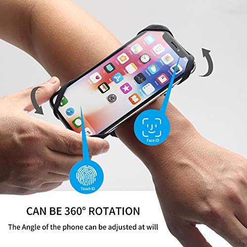 MIJOBS Brazalete Deportivo, Brazalete para el Antebrazo Transpirable con 360° Rotación y Bolsillito de Llaves para iPhone X/XR/7/8 Plus, Samsung Galaxy S8/S9/S10 Plus/S20 Plus de 4"-6.5" (2 IN 1)