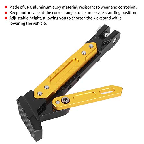 Mikrokos Pata de Cabra para Motocicleta - Pata de Cabra de aleación de Aluminio CNC Soporte Lateral de Altura Ajustable Soporte Universal para Motocicleta