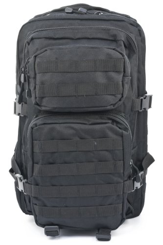 Mil-Tec Military Army Patrol Molle Assault Pack Tactical Combat Rucksack Backpack Bag 36L Black