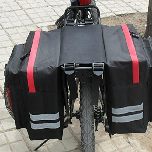 Milageto Impermeable Oxford Tela Bicicleta Asiento Trasero Portador Bolsa Ciclismo Doble Panniers Bolsa - Rojo