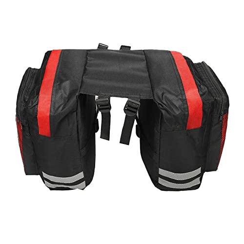 Milageto Impermeable Oxford Tela Bicicleta Asiento Trasero Portador Bolsa Ciclismo Doble Panniers Bolsa - Rojo