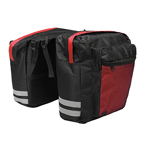 Milageto Impermeable Oxford Tela Bicicleta Asiento Trasero Portador Bolsa Ciclismo Doble Panniers Bolsa - Rojo