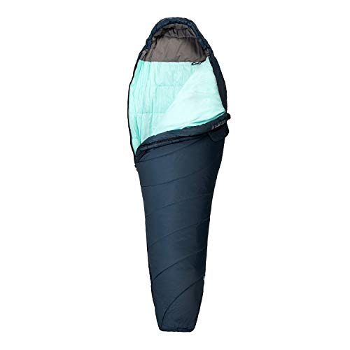 Millet - Baikal 750 W - Saco de Dormir para Mujer con Funda de Compresión - Sintético - Equipamiento para Actividades al Aire Libre - 2 Estaciones (Confort 10 °C) - Largo: 210 cm - Azul Marino