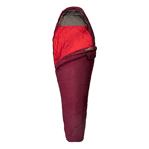 Millet - Baikal 750 W - Saco de Dormir para Mujer con Funda de Compresión - Sintético - Equipamiento para Actividades al Aire Libre - 2 Estaciones (Confort 10 °C) - Largo: 210 cm (Burdeos)