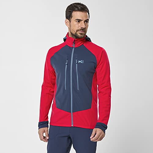 MILLET - Pierra Ment II Jkt M - Chaqueta polar impermeable para hombre - Esquí de travesía - Rojo/Azul