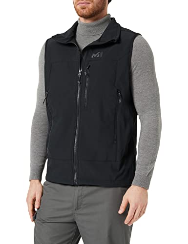 Millet - Track Vest M - Chaleco Softshell para Hombre - Cortavientos y Transpirable - Senderismo, Trekking, Alpinismo - Negro