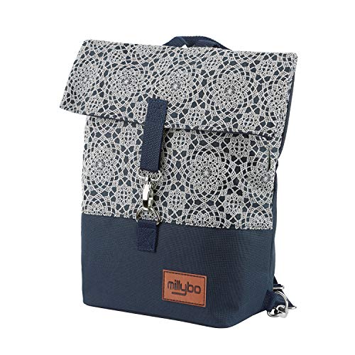 millybo Sweet - Bolsa para bicicleta o bicicleta para mujer, diseño de encaje, Mujer, 800.004 Lace Navy, 38 x 37-50 x 15 cm