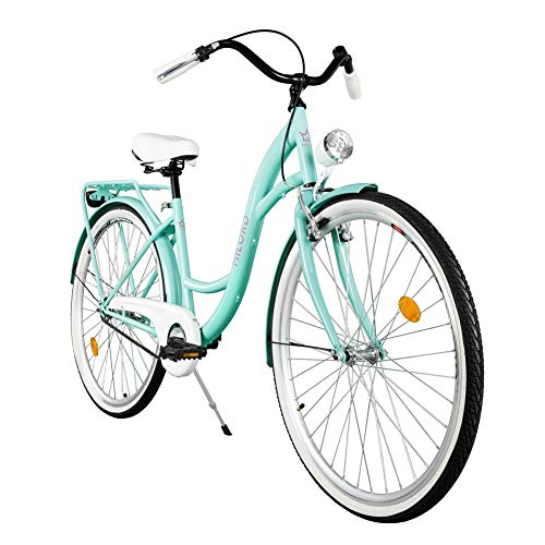 Milord Bikes Cómoda Bicicleta de Ciudad, Bicicleta, 1 Velocidades, Rueda de 28", Aqua