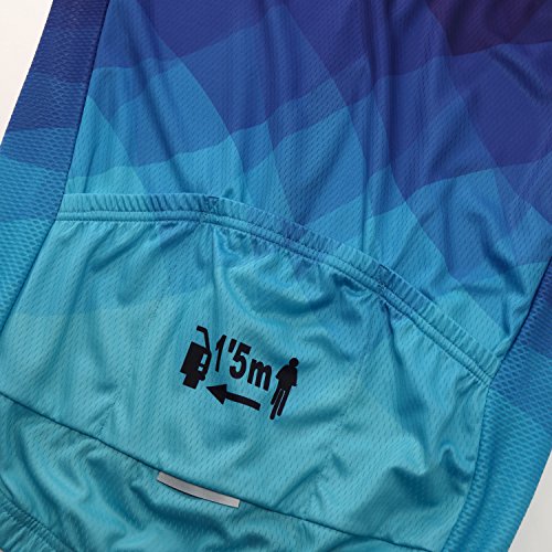 MILOTO Hombre Maillot Ciclismo Manga Corta Ciclismo Reflectante Jersey (Azul Degradado, S)