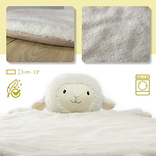 MIMATS- Alfombra Bebé Acolchada- Manta Juegos Bebé- Suelo Bebés Acolchado-Tapete Suave para Gatear y Siesta-Alfombrilla Infantil Peluche-Regalo Nacimiento- Baby Shower niño niña- Talla XL.