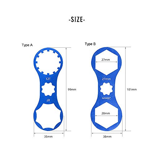 Mimoke 2 herramientas de reparación de horquilla delantera de bicicleta para SR Suntour XCR/XCM/XCT/RST MTB, tapa delantera para quitar e instalar una llave inglesa.