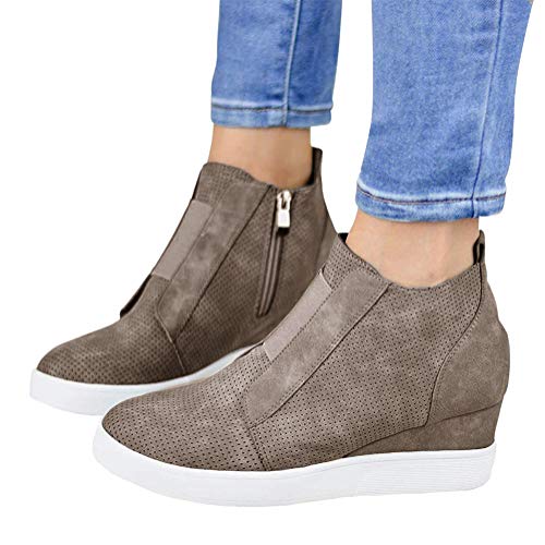 Minetom Botas para Mujer Zapatilla Zapatillas Zapatos De Cordones Estilo Deportivo Caqui 42 EU