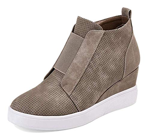 Minetom Botas para Mujer Zapatilla Zapatillas Zapatos De Cordones Estilo Deportivo Caqui 42 EU