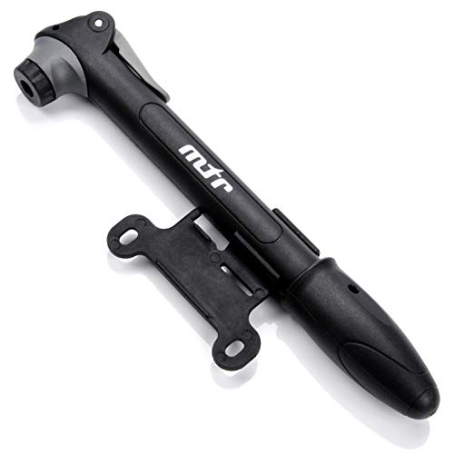 Mini Bomba de Aire portátil para Bicicleta MTB Carretera BMX montaña Compatible con válvula Presta Schrader - Bomba de Aire para Neumático Portátil, Rápida, Duradera, Compacta (plástica, Negro)