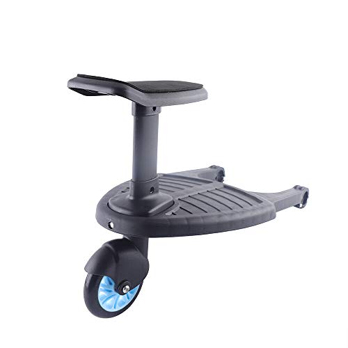 Mini Buggy Board con asiento – Buggy Board Cochecito de bebé, plataforma con ruedas, plataforma con asiento para cochecito, sillita de paseo, sillita, tabla infantil, desmontable y ensamblaje (azul)