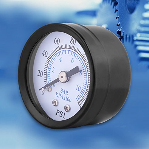 Mini manómetro, medidor de presión NPT de 1/8 "para combustible, aceite, aire y agua 0-160 psi/0-10 bar