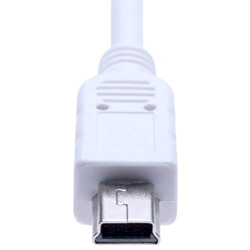 Mini USB Cable Compatible con Garmin Nuvi 42, 52, 52LM, 54LM, 55LM, 57LM, 67LM, 68LM, 860 / Garmin GPS Edge 200, 500, 510, 605, 705, 800, 810 | Sat Nav GPS en el Cable de Carga del Coche 0.5m