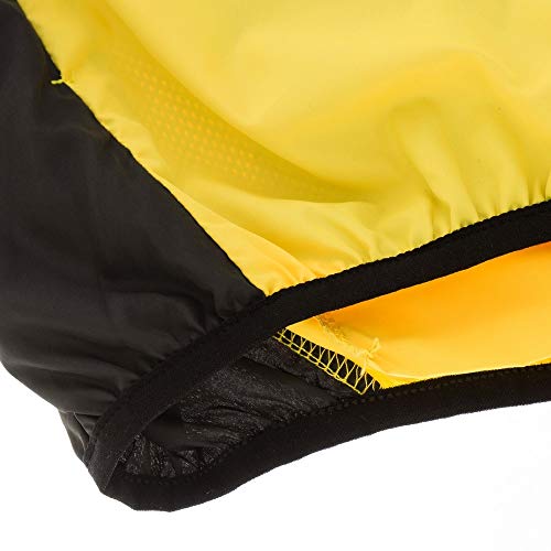 MiOYOOW Chaqueta de Ciclismo, Cortaviento Jersey para Hombre Ajustable Dobladillo Chubasquero con Tira Reflectante