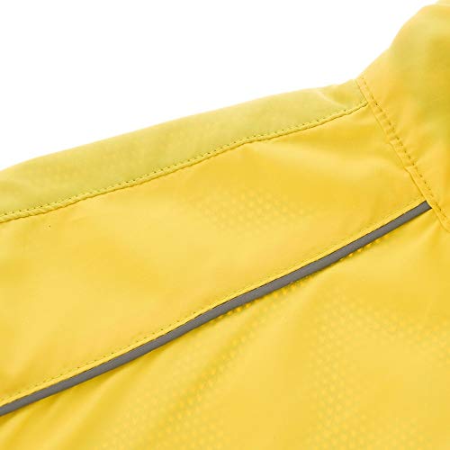 MiOYOOW Chaqueta de Ciclismo, Cortaviento Jersey para Hombre Ajustable Dobladillo Chubasquero con Tira Reflectante