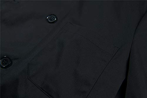 MISEMIYA - Chaqueta Cocinero Hombre Mangas Cortas MARMINTÓN, SOLLASTRE, GUISANDERO, ADOBADOR, Salsero, Ref.8421 - L, Negro