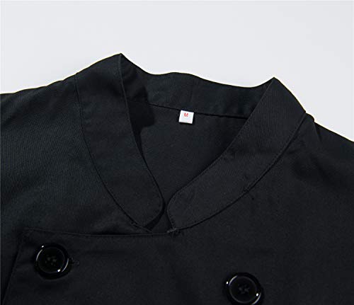 MISEMIYA - Chaqueta Cocinero Hombre Mangas Cortas MARMINTÓN, SOLLASTRE, GUISANDERO, ADOBADOR, Salsero, Ref.8421 - L, Negro