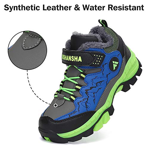 Mishansha Botas de Montaña Impermeable Zapatillas de Senderismo Niño Cálido Zapatillas Trekking Niña Botas de Deporte Azul Gr.37