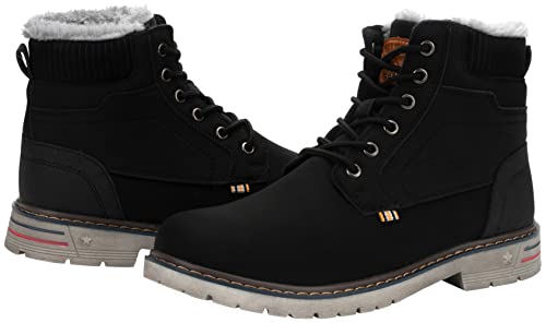 Mishansha Botas Hombre Botas Nieve Mujer Botines de Invierno Forro Caliente Bota de Senderismo Al Aire Libre Zapatillas Trekking Negro Gr.44