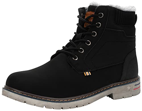 Mishansha Botas Hombre Botas Nieve Mujer Botines de Invierno Forro Caliente Bota de Senderismo Al Aire Libre Zapatillas Trekking Negro Gr.44