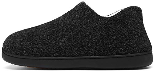 Mishansha Zapatillas de Casa Invierno Hombre Pantuflas Antideslizante Zapatos Espuma Viscoelástica con Cálido Forrado Negro Gr.42