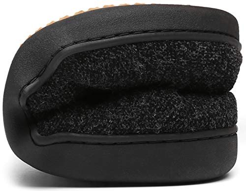 Mishansha Zapatillas de Casa Invierno Hombre Pantuflas Antideslizante Zapatos Espuma Viscoelástica con Cálido Forrado Negro Gr.42