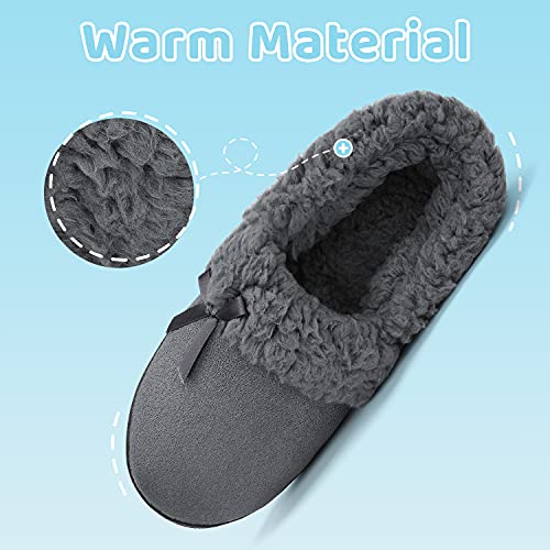 Mishansha Zapatillas de Estar por Casa Mujer Invierno Cálidas Suave Pantuflas Espuma de Memoria Cómodas Zapatillas Casa Otoño Mullida Ligeras, Fossil Grey 40 EU