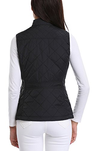 MISS MOLY Ultra-Light Chaleco de Pluma Plegable Chaquetas Mujer Acolchado con Capucha Negro - L