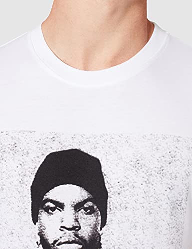 Mister Tee Ice Cube Logo tee Camiseta, Blanco, M para Hombre