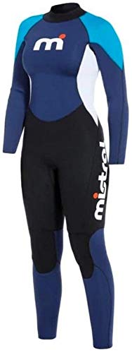 MISTRAL Wetsuit 3/2 GBS Full Suit Zapatillas de Deporte, Mujer, Azul-Blanco-Negro, Small