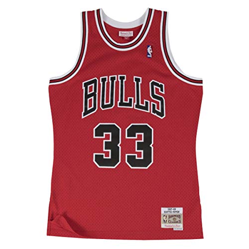 Mitchell & Ness NBA Swingman Jersey 2.0 Chicago Bulls (S. Rippen #33 - Red, XS)