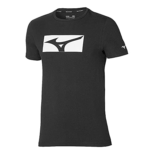 Mizuno Athletic RB Camiseta, Negro, L para Hombre