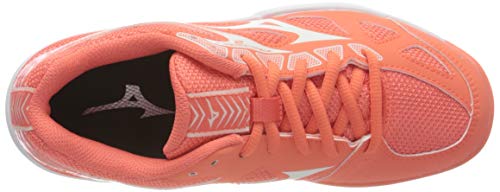 Mizuno Cyclone Speed 2 Junior, Zapatillas de vleibol, Living Coral Snowwht Wht, 37 EU