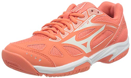 Mizuno Cyclone Speed 2 Junior, Zapatillas de vleibol, Living Coral Snowwht Wht, 37 EU