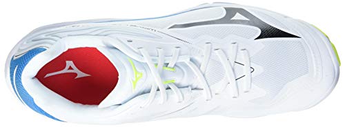 Mizuno Duel Sonic, Volleyball Shoe Unisex Adulto, White/Black/Diva Blue, 44.5 EU