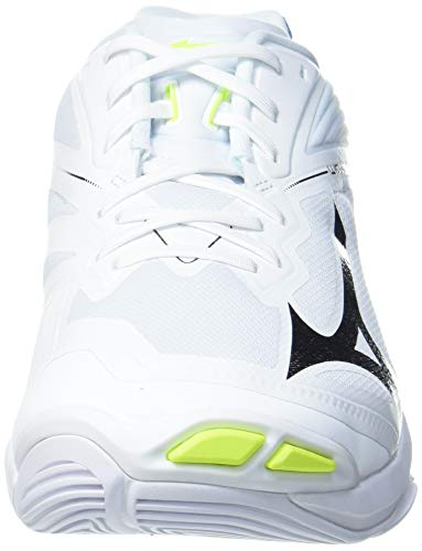 Mizuno Duel Sonic, Volleyball Shoe Unisex Adulto, White/Black/Diva Blue, 44.5 EU