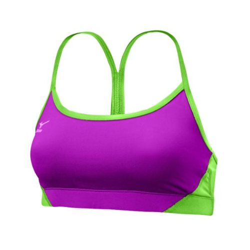 Mizuno Híbrido para Mujer Sujetador Top, Mujer, 440396.8C8D.04.S, Purple/Green, Small
