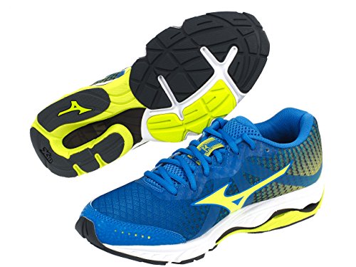 Mizuno Scarpa Running Sneaker Uomo Wave Elevation Azzurro Giallo