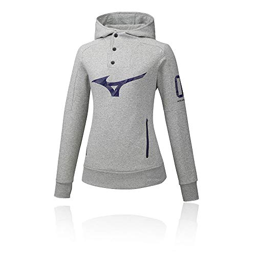 Mizuno Sudadera Heritage para Mujer, Mujer, Sudadera con Capucha., K2GC970205M, Gris, M