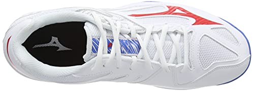 Mizuno Thunder Blade 3, Zapatillas Deportivas Unisex Adulto, White/Fred/FrenchBlue, 42.5 EU