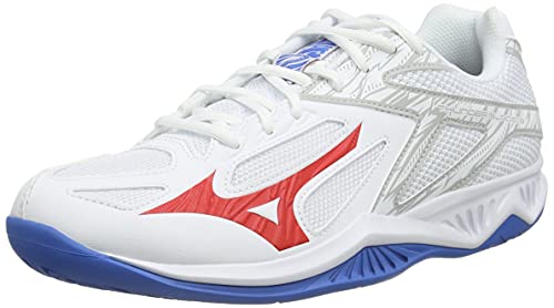 Mizuno Thunder Blade 3, Zapatillas Deportivas Unisex Adulto, White/Fred/FrenchBlue, 42.5 EU