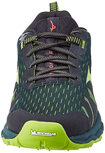 Mizuno Wave Daichi 6, Zapatillas de Trail Running Hombre, GreenGables/Limegreen/Obsidian, 44 EU