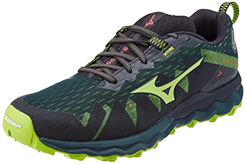 Mizuno Wave Daichi 6, Zapatillas de Trail Running Hombre, GreenGables/Limegreen/Obsidian, 44 EU