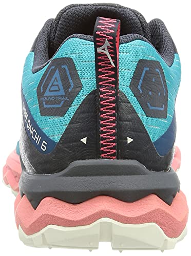 Mizuno Wave Daichi 6, Zapatillas para Carreras de montaa Mujer, Scubab Blancanieves Tearose, 38 EU